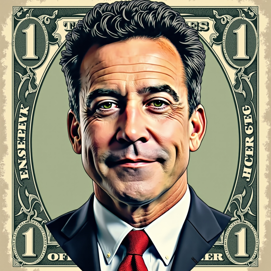 jon407 man, banknote, stylized portrait,-FLUX TRAI